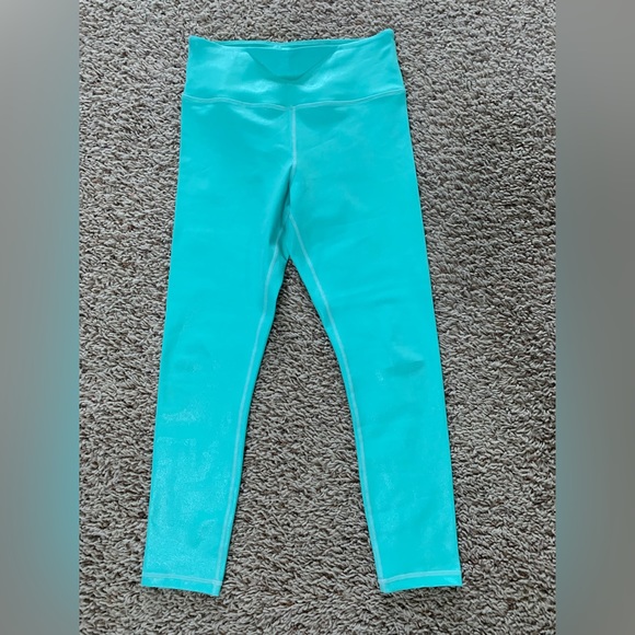 ZYIA Turquoise Metallic Plus Light n Tight Hi-rise 7/8 Legging Size 6-8 - Picture 3 of 5